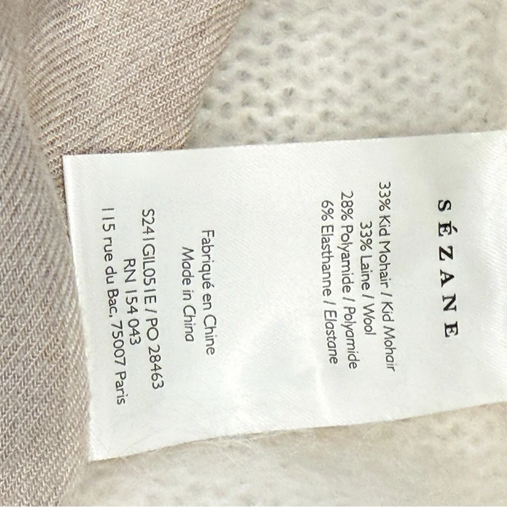 French Chic Bundle | Sézane Knit Cardigan + Neutral Blouse + Plaid Pants - Picture 5 of 6